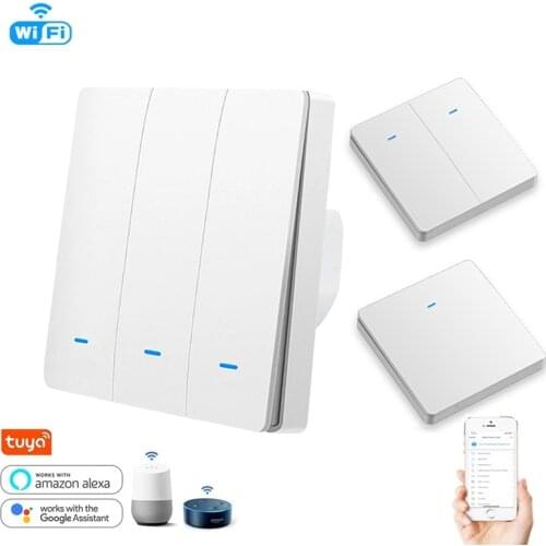 Tuya Smart WiFi Switch EU 1/2/3 Gang 220v Life Light Intelligent Push Button Wall Switch Helper Alexa Google Home Voice Control