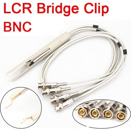 Universal SMD bridge test Clip cable / LCR SMD Tweezer wire / Terminal Test Line BNC for ESR LCR Meter Inductance Capacitance