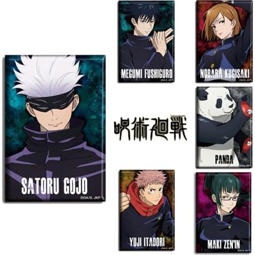 Japan Anime Jujutsu Kaisen Yuji Itadori Kugisaki Nobara Gojou Satoru Cosplay Fridge Magnet Cartoon Magnetic Patch Home Decor Toy