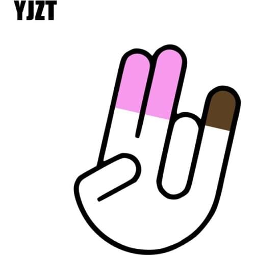 YJZT 8.8CM*13CM JDM Decal SHOCKER Hand Funny PVC Car Sticker Accessories 6-2261