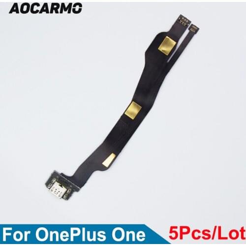 Aocarmo 5Pcs/Lot Replacement Part For OnePlus One 1+ A0001 Charger Charging Port Dock USB Connector Flex Cable