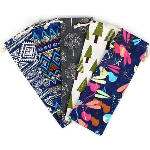 Cutlery Bag Portable Tableware Storage Bag Drawstring Pouch Portable Case For Straw Spoon Fork Knife Travel Carrying Case SN2161