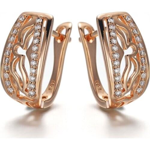 Harong Cubic Zircon Crystal Earrings Hip Hop Party Jewelry Copper Statement Stud Earring Generous Small Stud Women Accessories