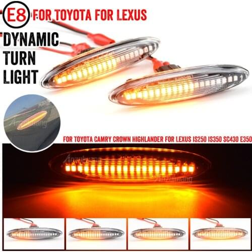 1Pair Led Dynamic Side Marker Turn Signal Light For Lexus IS250 IS350 SC430 Toyota MARK X REIZ CROWN UZZ40 Highlander Camry 40