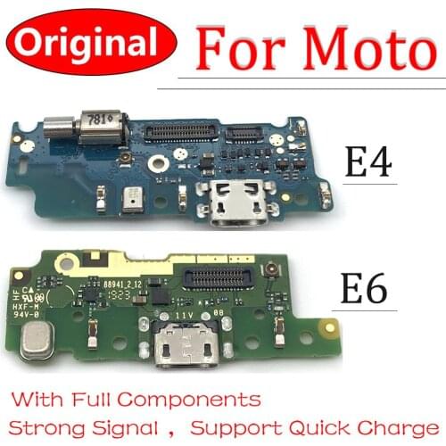 10Pcs，100% Original Repair Dock Connector USB Charging Plug Port Board For Moto E6 E4 With Microphone Replacement Parts