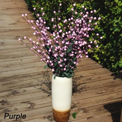 10Pcs Artificial PE Red Berry Branch 6Fork Lucky Fruit for Wedding Decor Christmas Decoration Home Display Fake Flowers Berries