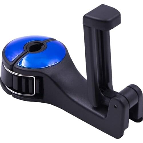 2 in 1 Car Headrest Hook with Phone Holder Auto Seat Back Hanger for Bag Handbag Purse Grocery Cloth Multifunction Foldble Clips