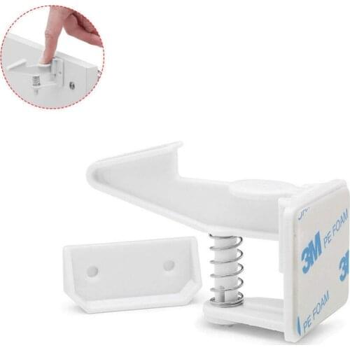 4Pcs Invisible Cabinet Locks for Baby Kids Child Proof Cabinet Latches