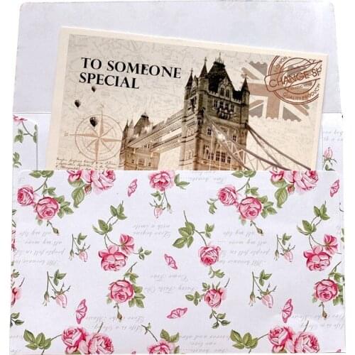 40Pcs Cute Creative Flower Envelope Greeting Card Letter Envelope Writing Paper Letter for Kids