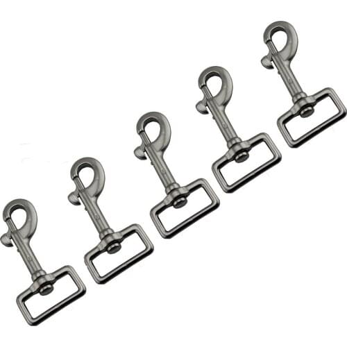 5PCS 316 Stainless Steel 80mm Swivel Square Spring Dog Snap Hook Heavy Duty Key Chain Snap Hook