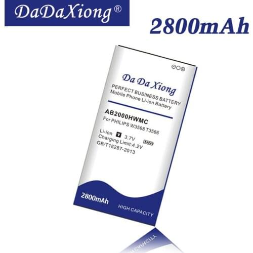 Da Da Xiong 2800mAh AB2000HWML AB2000HWMC Battery for PHILIPS W3568 T3566 Cell Phone Battery