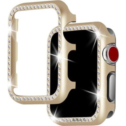 Diamond hard case For Apple watch se cover 40 44 38 42mm Aluminum alloy Frame bumper For iwatch series 6 5 4 3 2 1 band shell