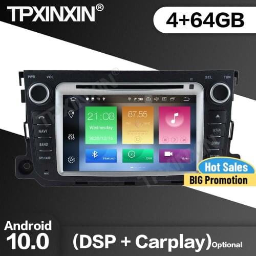 64G Car Radio 2 Din Stereo Receiver Android 10 For Benz Smart 2010 2011 2012 2013 2014 GPS NAVI Auto Multimedia Player Head Unit