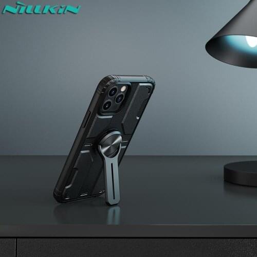 Backrest Case For iphone 12/Pro/Max/Mini NILLKIN Stand Back Cover iphone 12 Sinc Alloy Stand Removable Support wireless charging