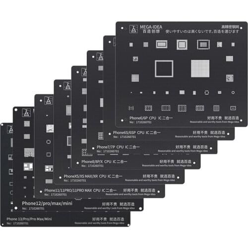 Black BGA Stencil for iPhone 11 11Pro XS XS MAX XR X 8P 8 7P 7 6S 6 CPU IC Chip Square Hole Reballing Stencil Soldering Net