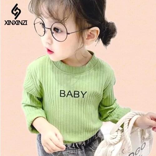 Kids' long sleeve Sweater Baby 2020 new spring autumn childrens pure cotton bottomed Pullovers Top children Knitted girls' wear