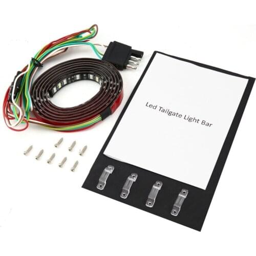 60 Inch LED Side Bed Light Bar Strip Double Truck Tailgate Sequential Amber Turn Signal Red/White Reverse Stop for Pickup SUV