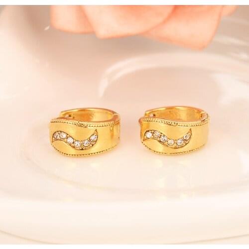 Fashion Hot Popular Luxury AAA Austrian Zircon Stud Earrings Elegant Gold Earrings for Women girls crystal earring gift daily