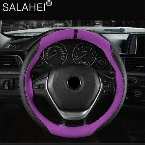 High Quality Flannel Leather Car Steering Wheel Cover Car Accessories Sports Style Steering Wheel Braid Durable Steering Cover