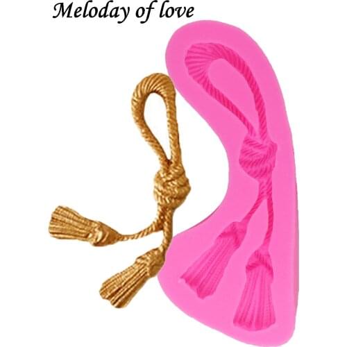 Hemp Rope Knot Cake Border Silicone Mold 3D Fondant Mold Sugarcraft Cake Decorating Tools Candy Chocolate Gumpaste T1329