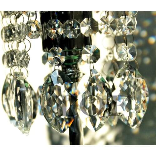 30Pcs 38mm Marquis Cats Eye Crystal Prisms SunCatcher Chandelier Faceted Pointed Oval Pendant