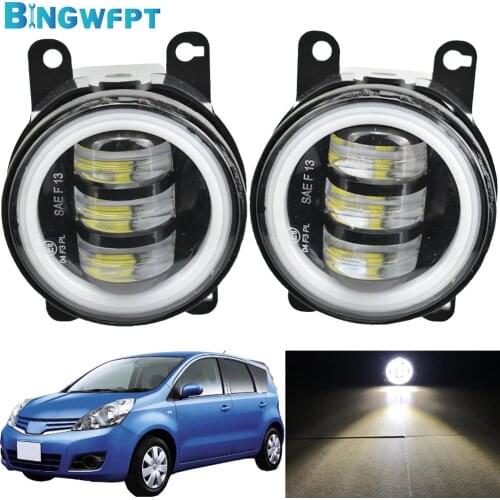 For Nissan Note E11 MPV 2006 2007 2008 2009 2010 2011 2012 2013 LED 12V Fog Lights Angel Eye Fog Lamp Assembly DRL