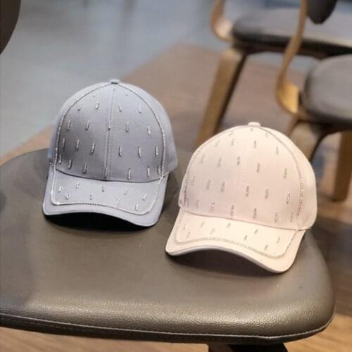 Luxury Designer Baseball Cap for Women All-over Rhinestones Embellished Snapback Hat Ladies Streetwear Hip Hop Cap Hats 6 Panels