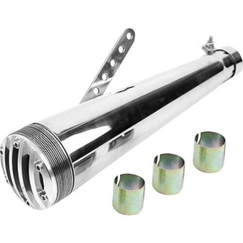 Universal 45mm Slip-on Motorcycle Muffler Exhaust Pipe for Harley Silver