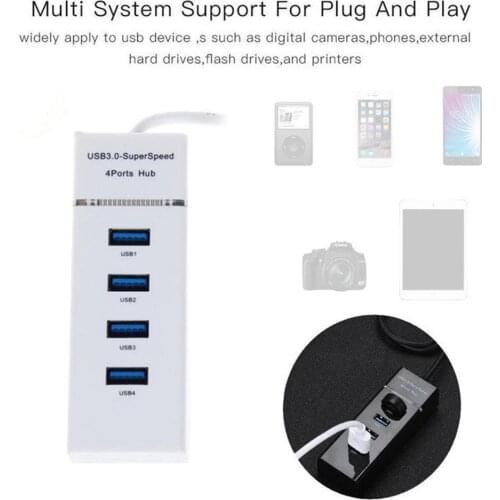 Fast Speed 4 Port USB 3.0 HUB Multi Splitter Expansion Laptop Port USB Multi HUB Desktop PC 4 3.0 Adapter Splitter High-Spe U0N7