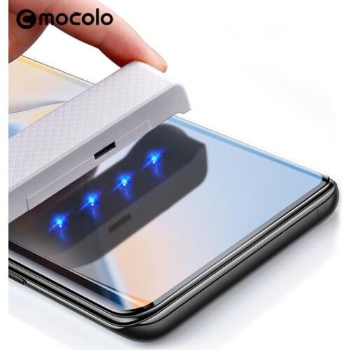 Mocolo for Oneplus 7 Pro Screen Protector 7T Pro Full Liquid Glued Curved UV Tempered Glass for OnePlus 8 9 Pro Screen Protector