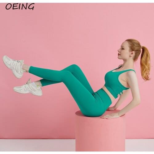 2021 Womens 2 Pc Set Yoga Workout Suits Backless Bras and High Waist Legging Gym Sets Spandex Clothes