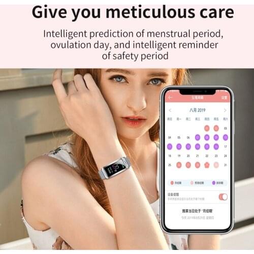 2020 New Female girl Smart Band watch Heart Rate Monitor Physiological Cycle Bracelet Blood Pressure Waterproof IP68 Smartwatch