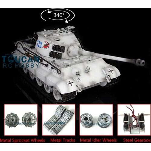 1/16 Heng Long Snow 7.0 Upgraded German King Tiger RTR RC Tank 3888A Metal Tracks TH17551-SMT4