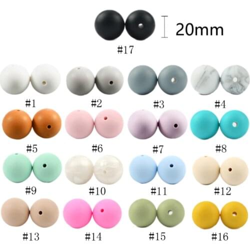10pcs 20mm Silicone Beads Baby Teething round Beads Pacifier Chain BPA Free Bracelet necklace DIY toys Silicon Teether