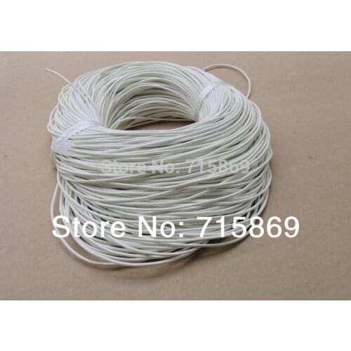100meters 1.5mm White Color Round Genuine Leather Cord Fit Bracelet and Necklace
