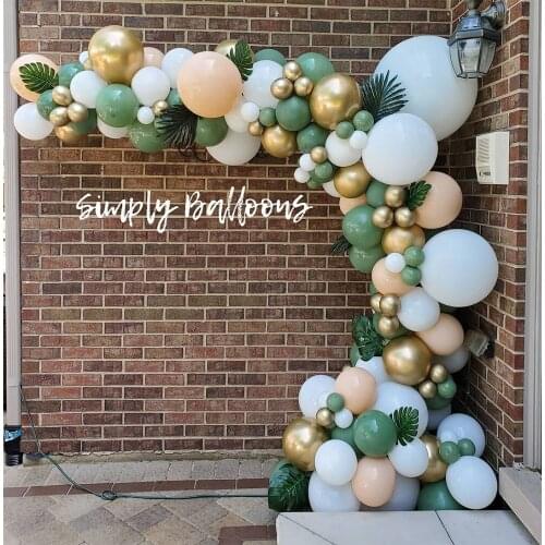 116pcs Avocado Green Balloon Garland Arch Kit Metal Gold Chrome Globos Birthday Party Wedding Decorations Baby Shower Home Decor