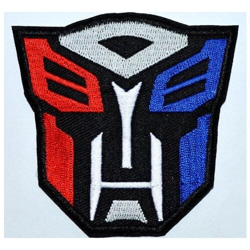 Black Grey Blue Face Auto bike biker punk iron on patch (Size is about 7.5 * 7.5 cm)