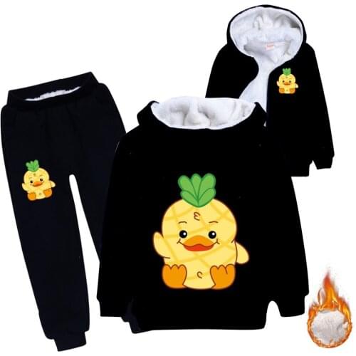 Boys Warm Clothing Sets Winter Children Fashion Thick Jirong Hoodies Pants 2pcs Tracksuits For Baby Boy Kids Cotton Jogging Suit