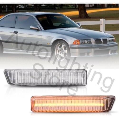 2Pcs LED Side Marker Fender Turn Signal Lights Lamps for BMW 3 Series E36 LCI 318i 318is 323i 328i