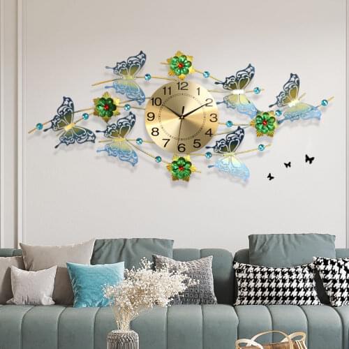 3D butterfly wall clock Modern hanging wall digital clock wall decorations living room wall ornament wall stickers home decore
