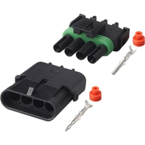 10pcs/lot 4 Pin/Way Female And Male Electronic Socket Plug Automobile Waterproof Connector For Delphi