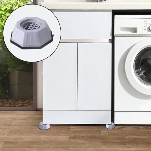 4Pcs Washer Pad High Toughness Shock Absorption Silicone Washing Machine Noise Cancelling Protective Mat for Dorm Bathroom