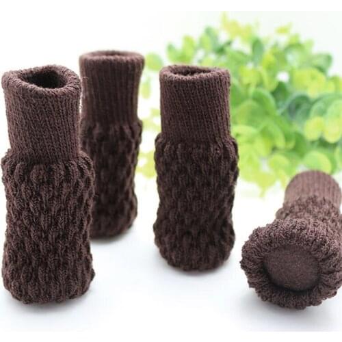 4Pcs Table Furniture Feet Sleeve Cover Protectors Chair Leg Socks Cloth Gloves Floor Protection Knitting Wool Socks Anti-Slip
