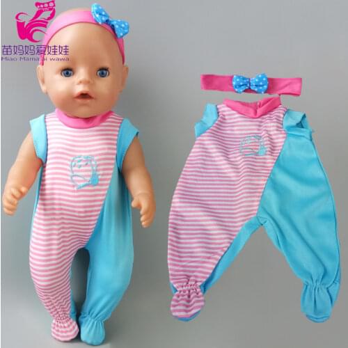 40cm-43cm Baby Doll pink rompers hat clothes for baby dolls clothes children girl toys wears