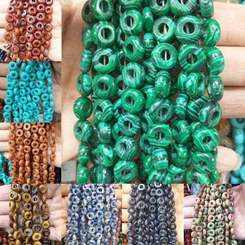 4x10x5mm Natural Semi-precious Stone Loose Beads Strand Big Hole Abacus Beads DIY Accessories Bracelet Necklace Spacer Beads