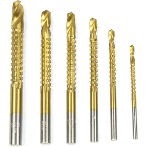 6pc 3-8MM Woodworking Saw Drill Bit Carpenter Wood Plastic Metal Hole Grooving Saw Drill Bit Cutting Slot Sawtooth Bit