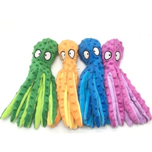 8 Legs Octopus Soft Plush Squeaky Dog Squeakers Toy Sounder Sounding Paper Middle Big Sized Dogs Frenchbull