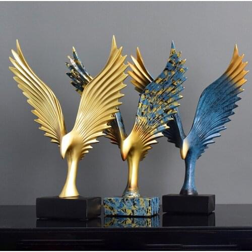 Abstract Eagle Spread Wings Living Room Fengshui Decoration Figurines Resin Model Crafts Office Decor Ornament Wedding Gifts