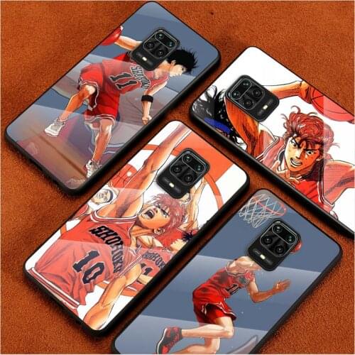 Tempered Glass Cover Cartoon Anime Slam Dunk For Xiaomi Redmi Note 10 10S 9T 9S 9 8T 8 7 Pro Max Shockproof Shell Phone Case