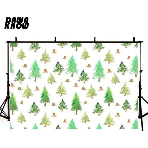 DAWNKNOW Cartoon Green Tree Photography Background Baby Newborn Photocall Photographic Backdrop Photo Studio Children lv2634